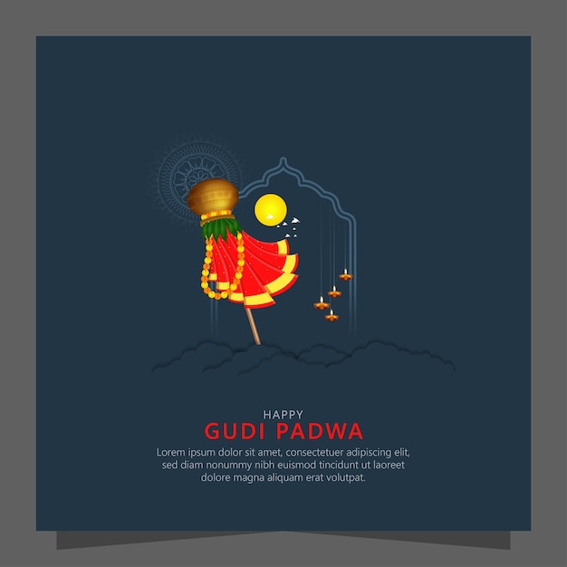 Vector gudi padwa is een hindoe-feest dat het traditionele nieuwjaar in maharashtra markeert