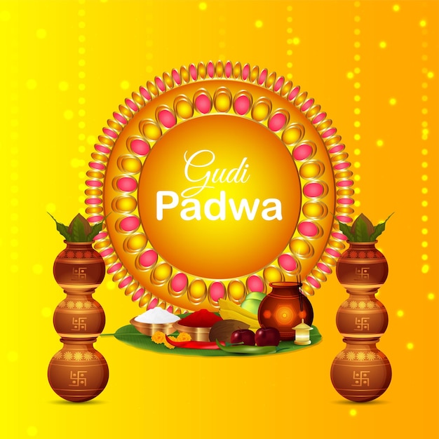 Gudi padwa ontwerpconcept kaart