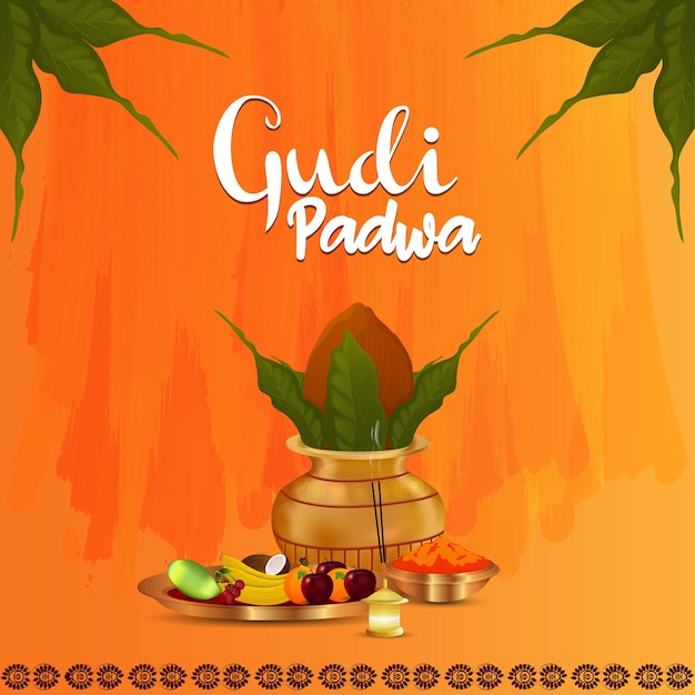 Gudi padwa viering achtergrond festival van marathi