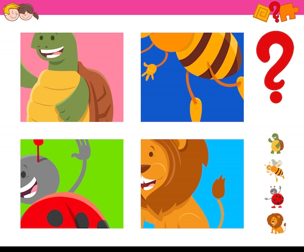 Guess cartoon animals task for children