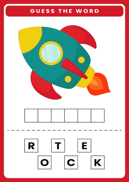 Guess the word worksheet for kids