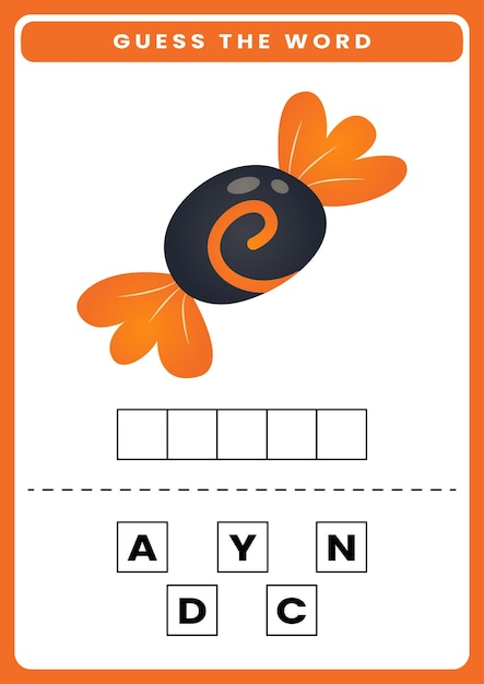 Guess the word worksheet for kids