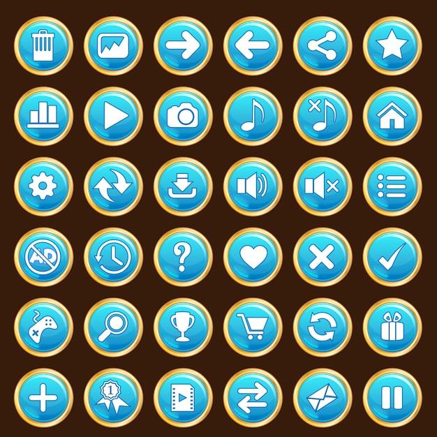 Gui buttons set color blue and border gold