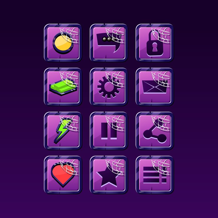 Vector gui icon with halloween theme collection