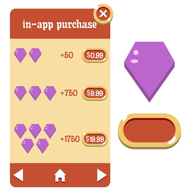 Вектор gui in-app купить игровой актив
