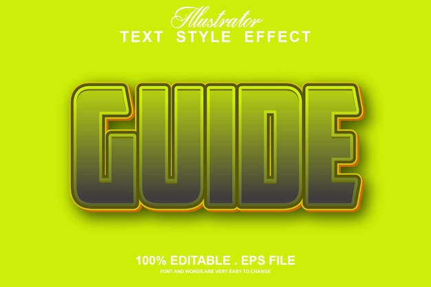 Guide text effect editable