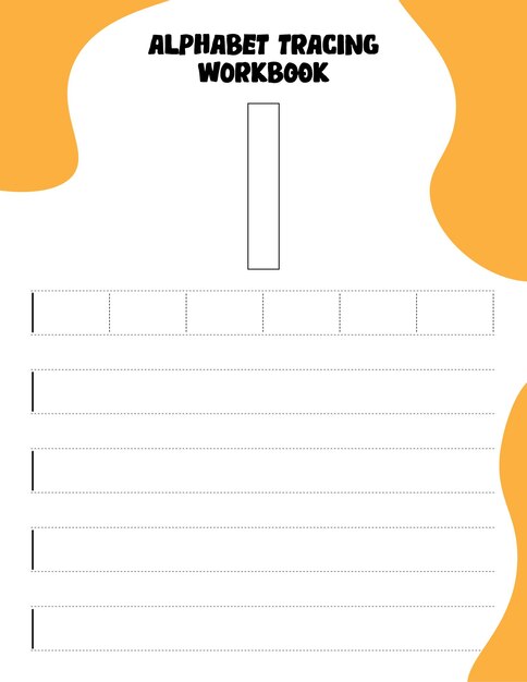 Vector guided letter tracing workbook letter - i