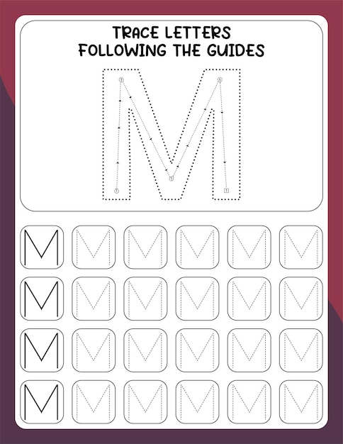 Guided letter tracing workbook letter - m