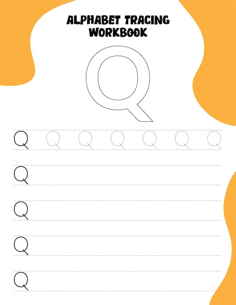 Guided letter tracing workbook letter - q