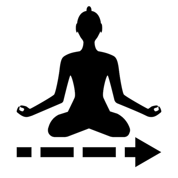 guided meditation icon black and white pictogram