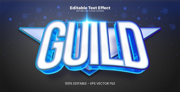 Guild editable text effect in modern trend style