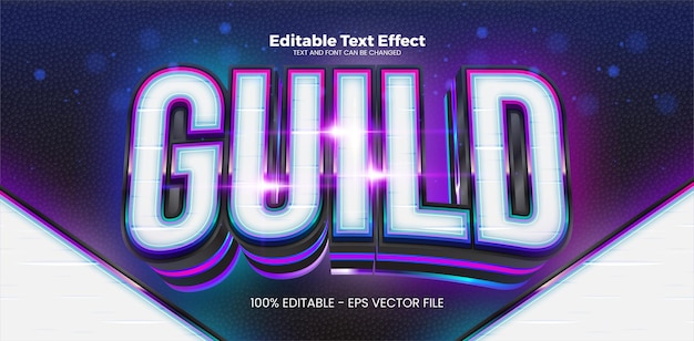 Vector guild editable text effect in modern trend style