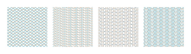 ギョーシェ グリッド シームレスな紙幣ラインの背景抽象的な透かし証明書または伝票テクスチャ編集可能なストロークを持つベクトル セキュリティ パターン