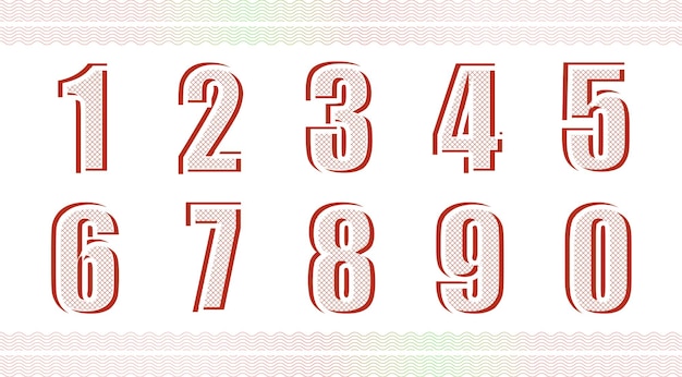 Guilloche numbers or letters with diploma certificate money grid texture