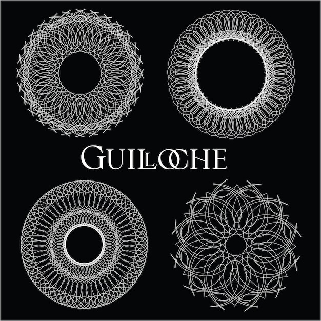 Vector guilloche-patronen, decoratief mesh