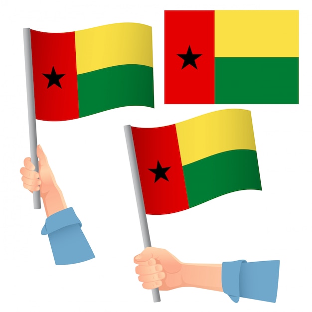 Флаг гвинеи-бисау в руке