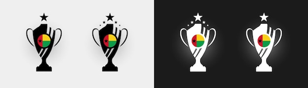 Guinea Bissau flag trophy vector illustration