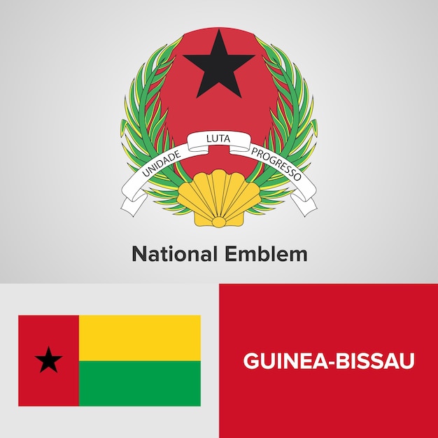 Guinea-Bissau National Emblem and flag 