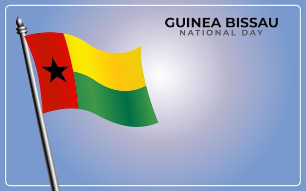 Guinea bissau national flag isolated on gradient color background