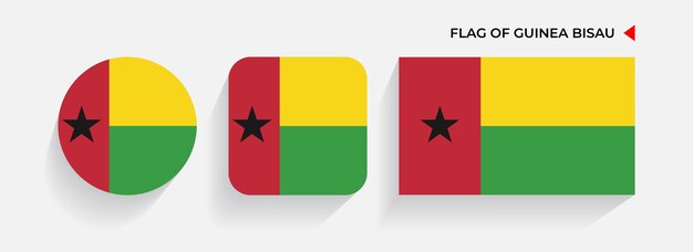 Guinea-Bissau Vlaggen gerangschikt in ronde vierkante en rechthoekige vormen