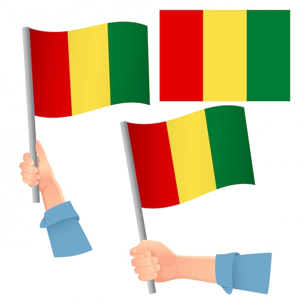 Guinea flag in hand set