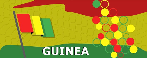 Vector the guinea independence day abstract banner design with flag vector eps10