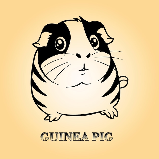 A Guinea pig Cartoon vector illustration is on a White background