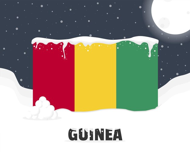 Guinea snowy weather concept cold weather and snowfall weather forecast winter banner idea