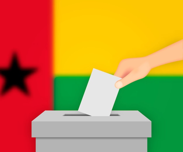 Guineabissau election banner background ballot box with blurre template for your design