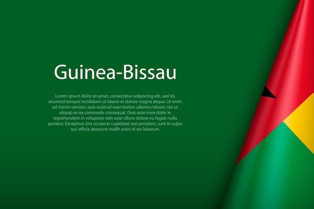 Bandiera nazionale della guinea-bissau isolata sullo sfondo con copyspace