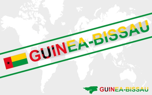 Guinee-Bissau kaart vlag en tekst illustratie