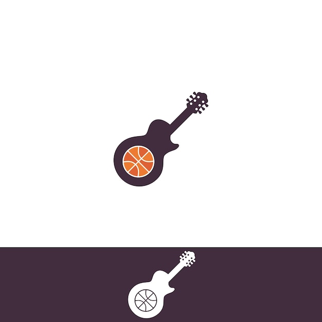 Logo della sfera del canestro della chitarra