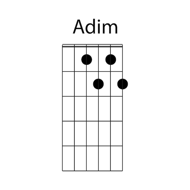 Vettore icona accordo chitarra adim