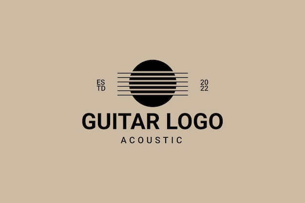 ベクトル ギター クラシック ロゴ デザイン テンプレート