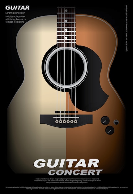 Vector guitar concert poster illustration