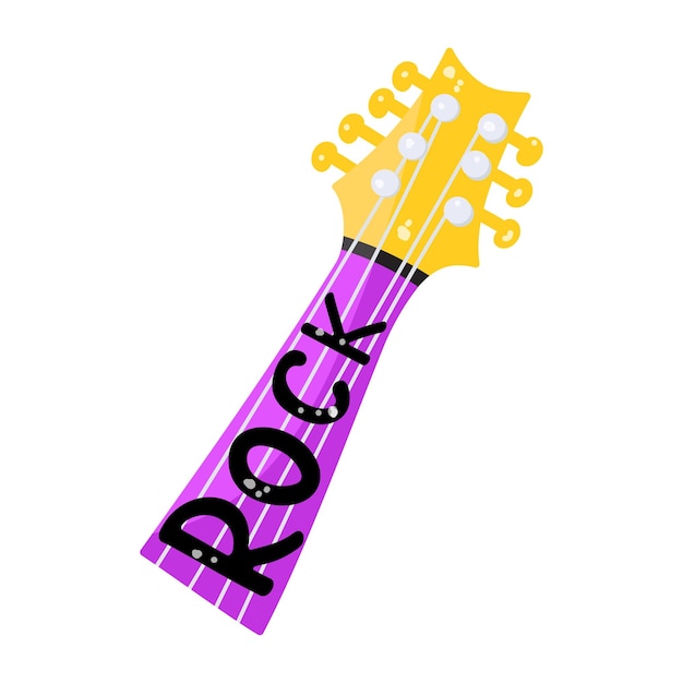 A guitar fingerboard flat sticker icon