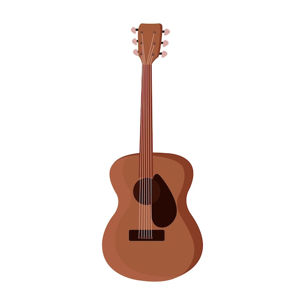 Guitar flat icon Colored vector element from camping collection Creative Guitar icon for web design templates and infographics