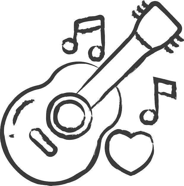 Guitar hand drawn vector illustration