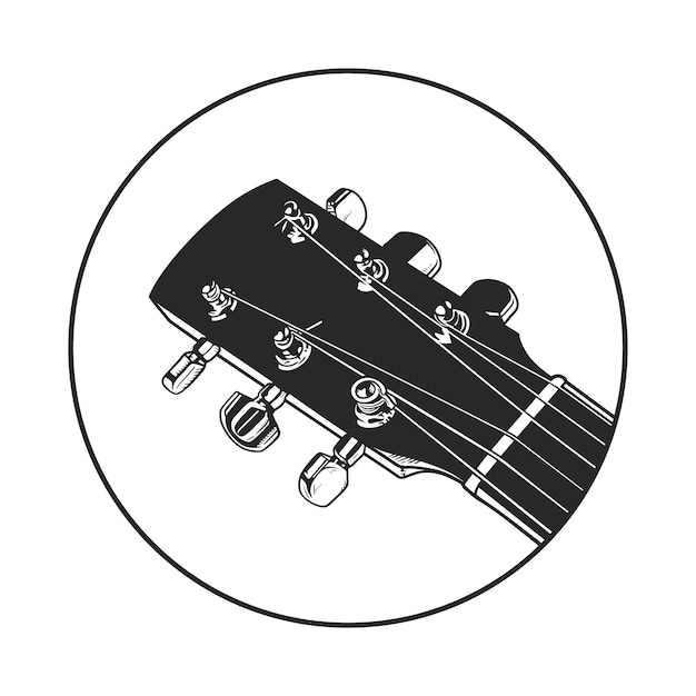 Guitar head vector illustration Guitar Head Icon Guitarist Business Logo Musician Logo Concept