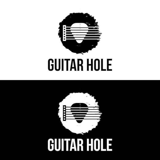 Modello di progettazione del logo del foro della chitarra