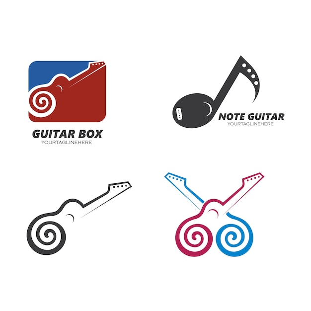 Guitar icon logo vector illustration design