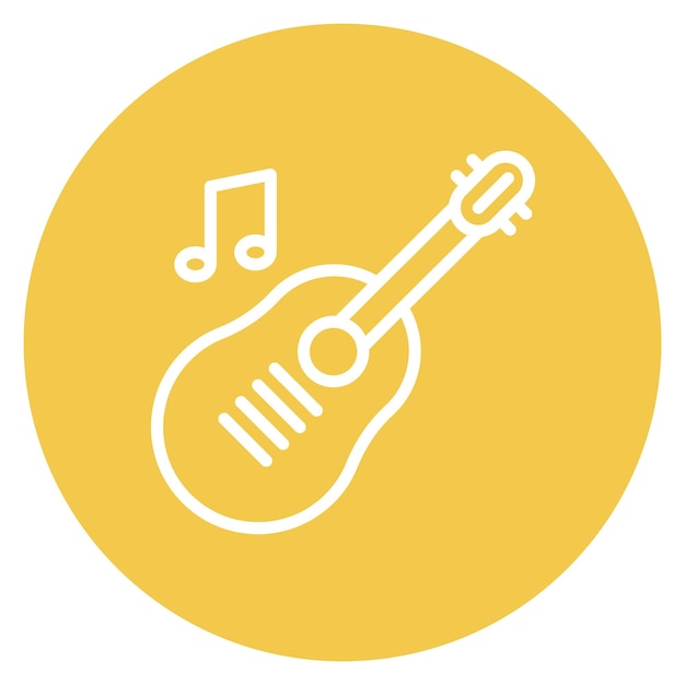 Векторное изображение значка гитары может быть использовано для Artist Studio