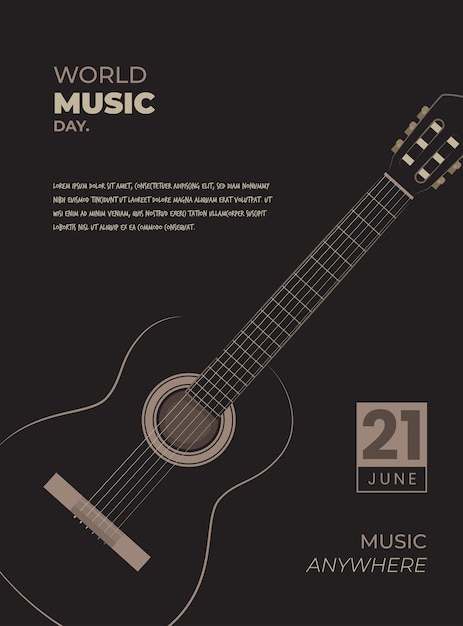 Vector guitar illustration design for world music day template design