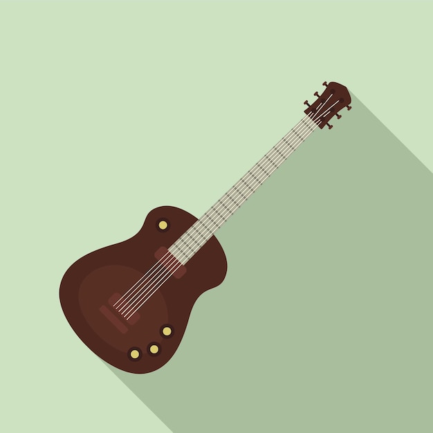 Vector guitar instrument icon flat illustration of guitar instrument vector icon for web design