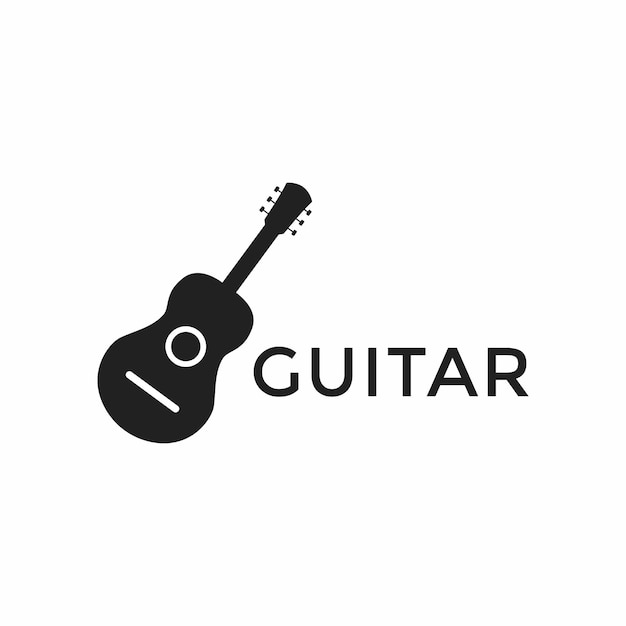 Guitar instrument simple logo design inspiration