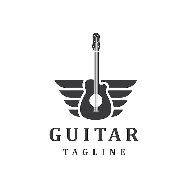 Vector guitar logo design icon and symbol vector