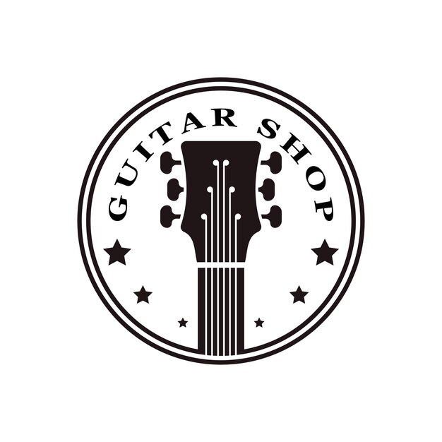 Guitar logo design icon and symbol vector