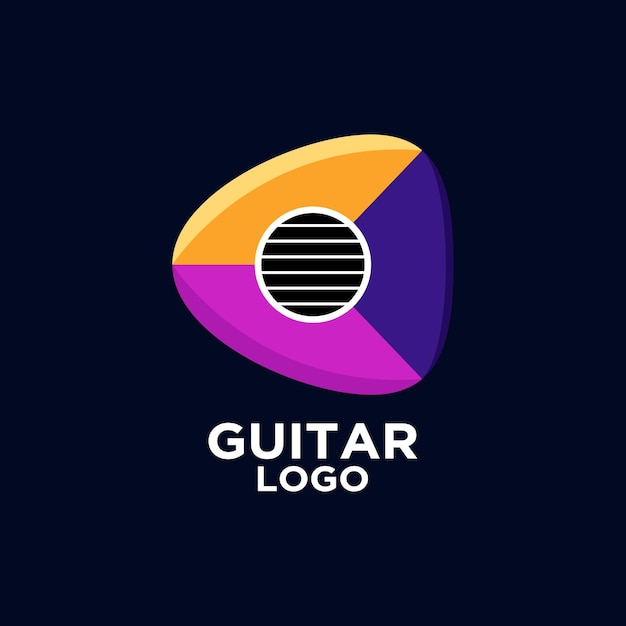 Vector guitar logo design vector