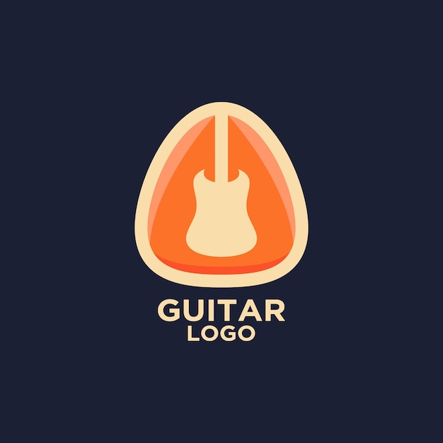 Chitarra logo design vettoriale