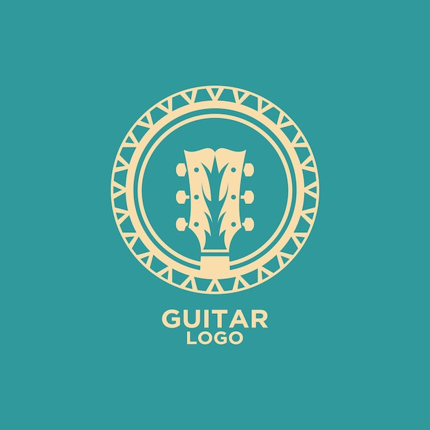 Vector guitar logo design vector